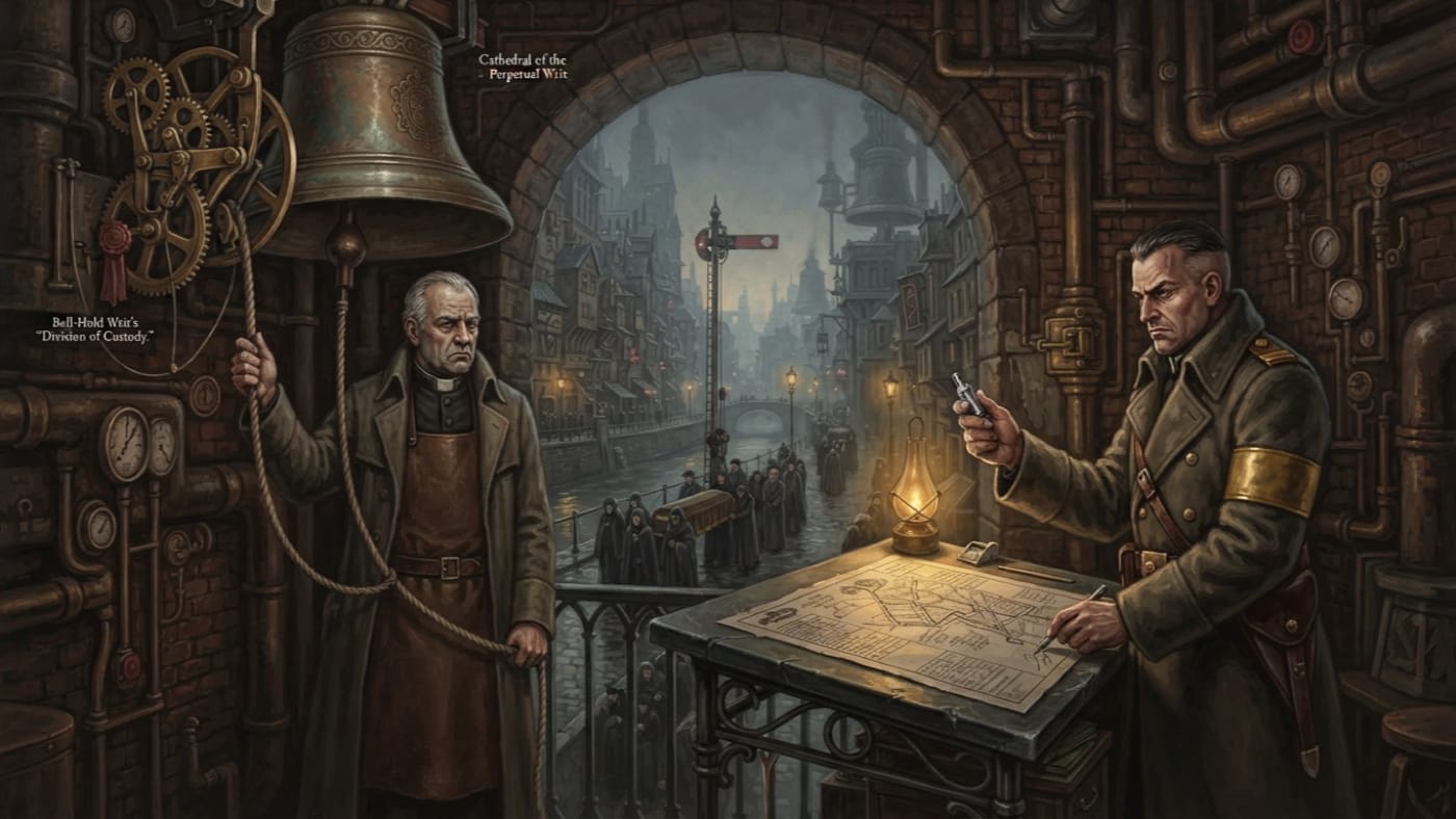 Bell-Hold Commentary — Bell-Hold Commentary, rendered as oil-painting.