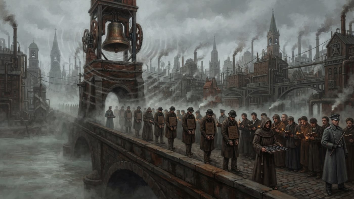 Bell Monists — Bell Monists, rendered as oil-painting.