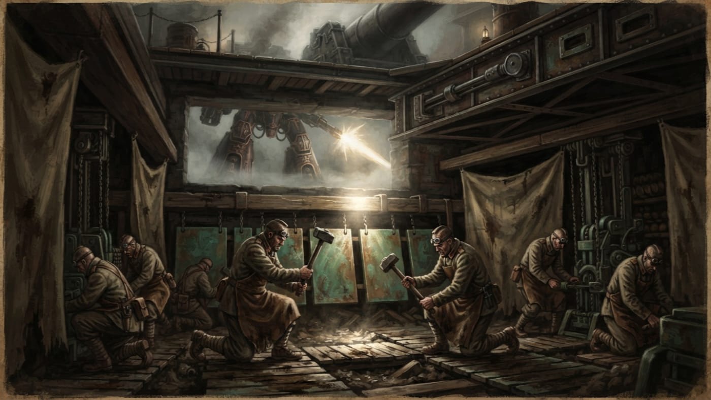 Bell-Plate Countermeasure — Bell-Plate Countermeasure, rendered as oil-painting.
