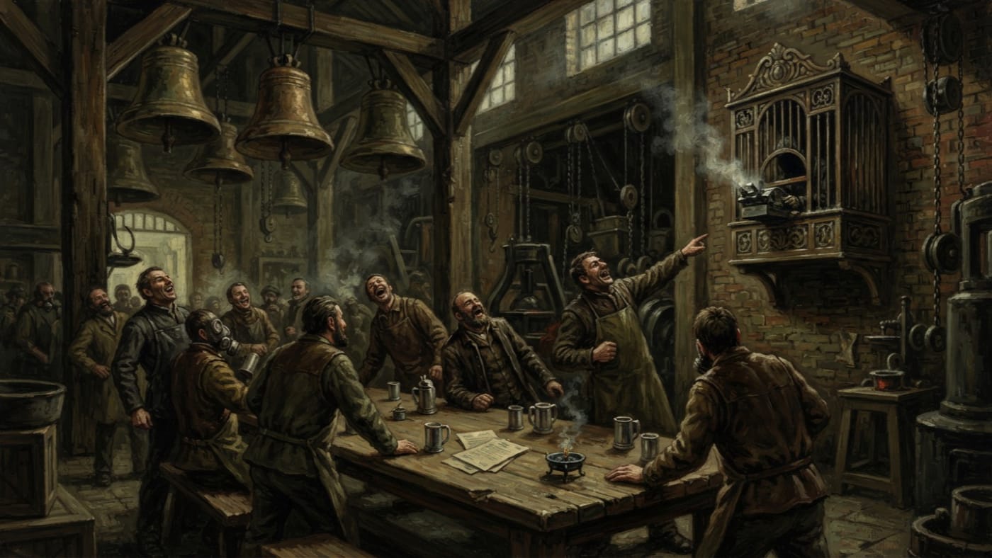 Bellfounders' Hall — Bellfounders' Hall, rendered as oil-painting.