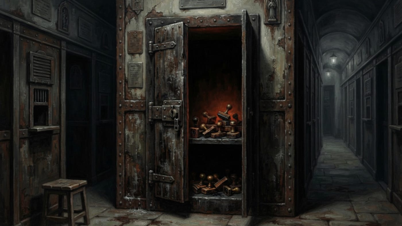 Black Brine Cupboard — Black Brine Cupboard, rendered as oil-painting.