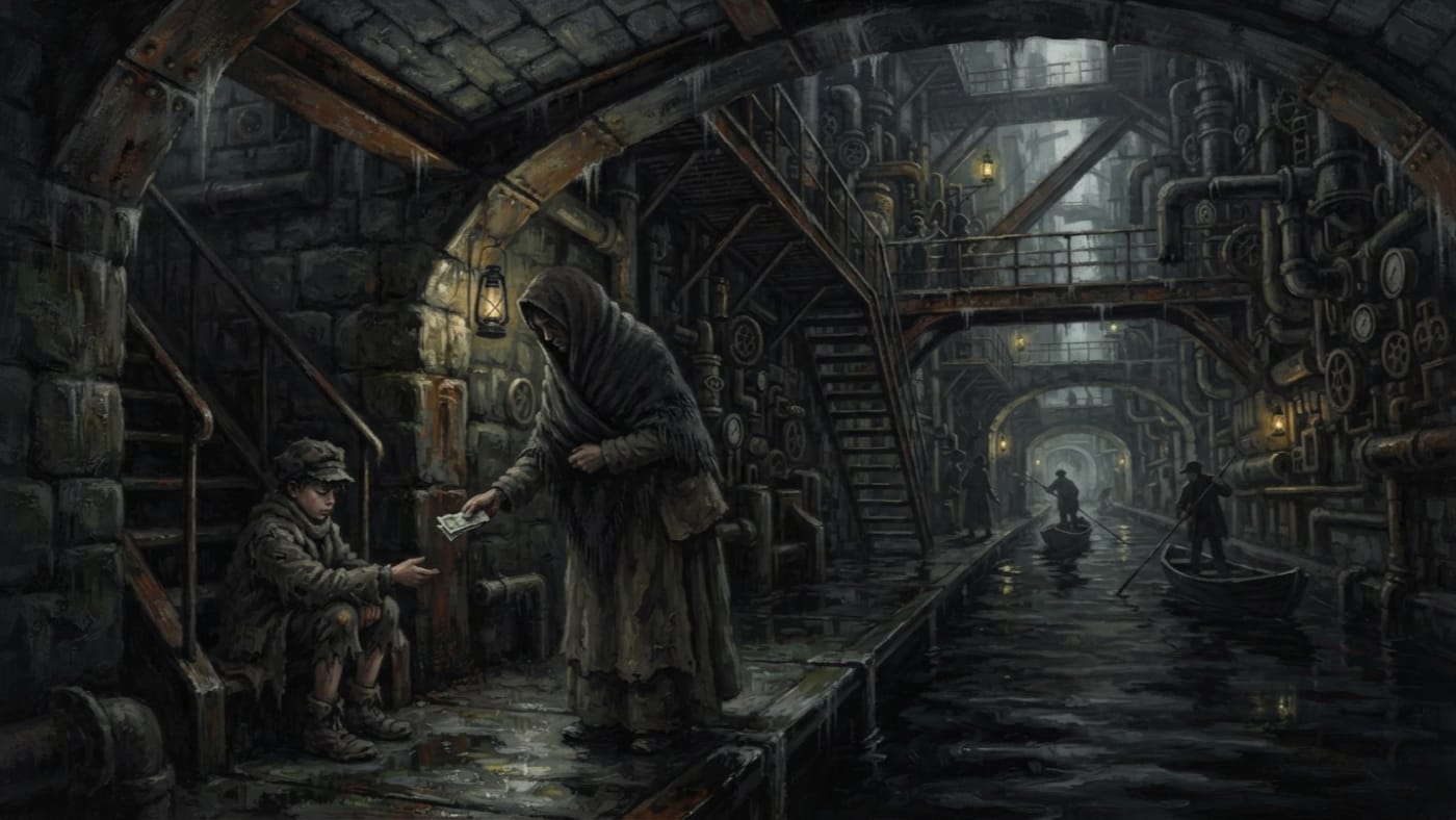 Black Canal Syndicate — Black Canal Syndicate, rendered as oil-painting.