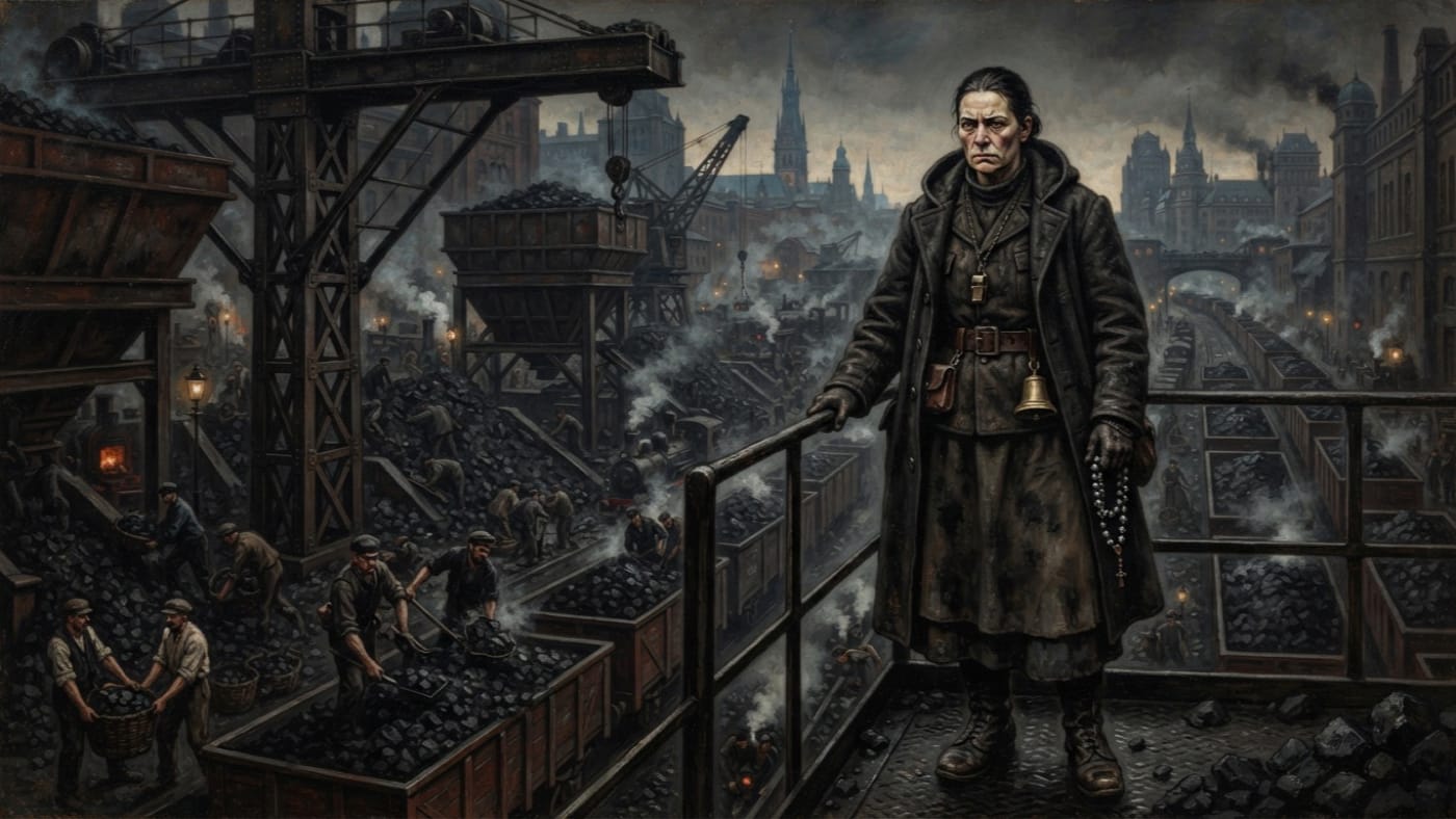 Black Marta Pell — Black Marta Pell, rendered as oil-painting.