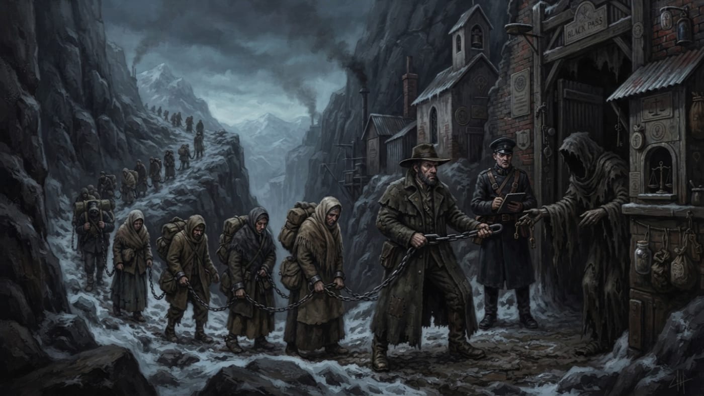 Black Pass — Black Pass, rendered as oil-painting.