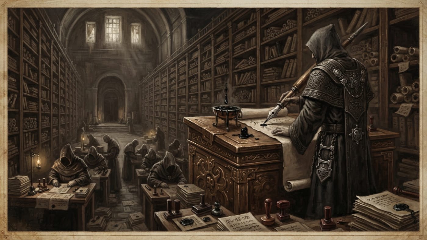 Black Seal Prelate — Black Seal Prelate, rendered as oil-painting.