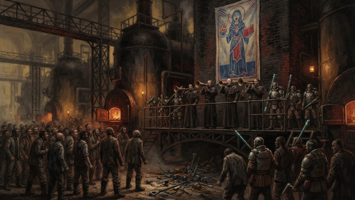 A.S. 104 Boiler Riots — A.S. 104 Boiler Riots, rendered as oil-painting.