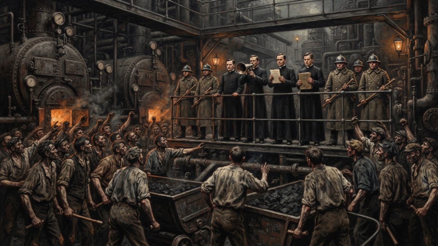 Boiler Riots of A.S. 104 — Boiler Riots of A.S. 104, rendered as oil-painting.