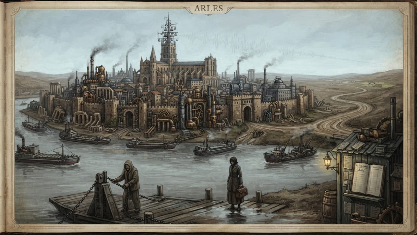Arles — Arles, rendered as oil-painting.