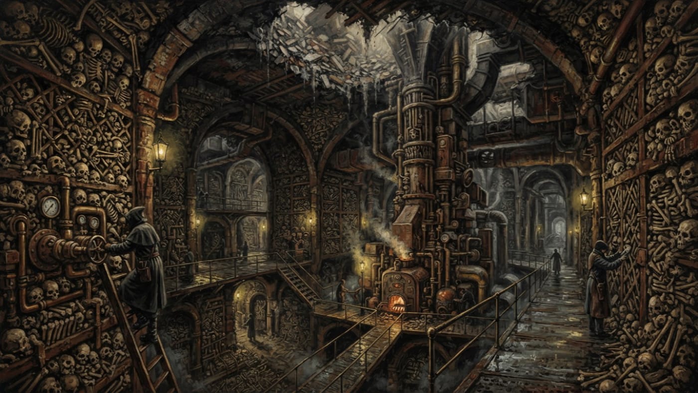 Bonefield Vaults of Lor — Bonefield Vaults of Lor, rendered as oil-painting.