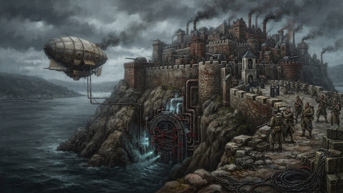 Bosphorus headland — Bosphorus headland, rendered as oil-painting.