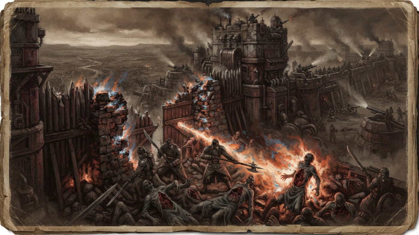 Burning of the North Gate — Burning of the North Gate, rendered as oil-painting.