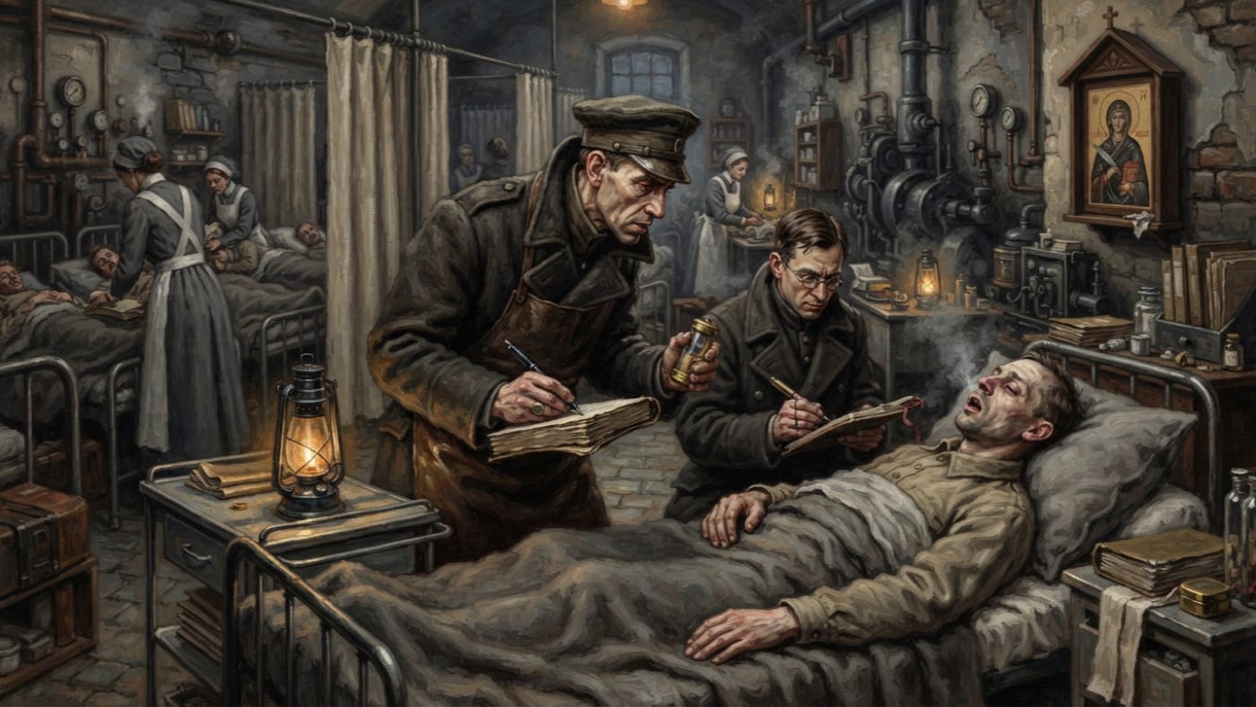 Butchers — Butchers, rendered as oil-painting.