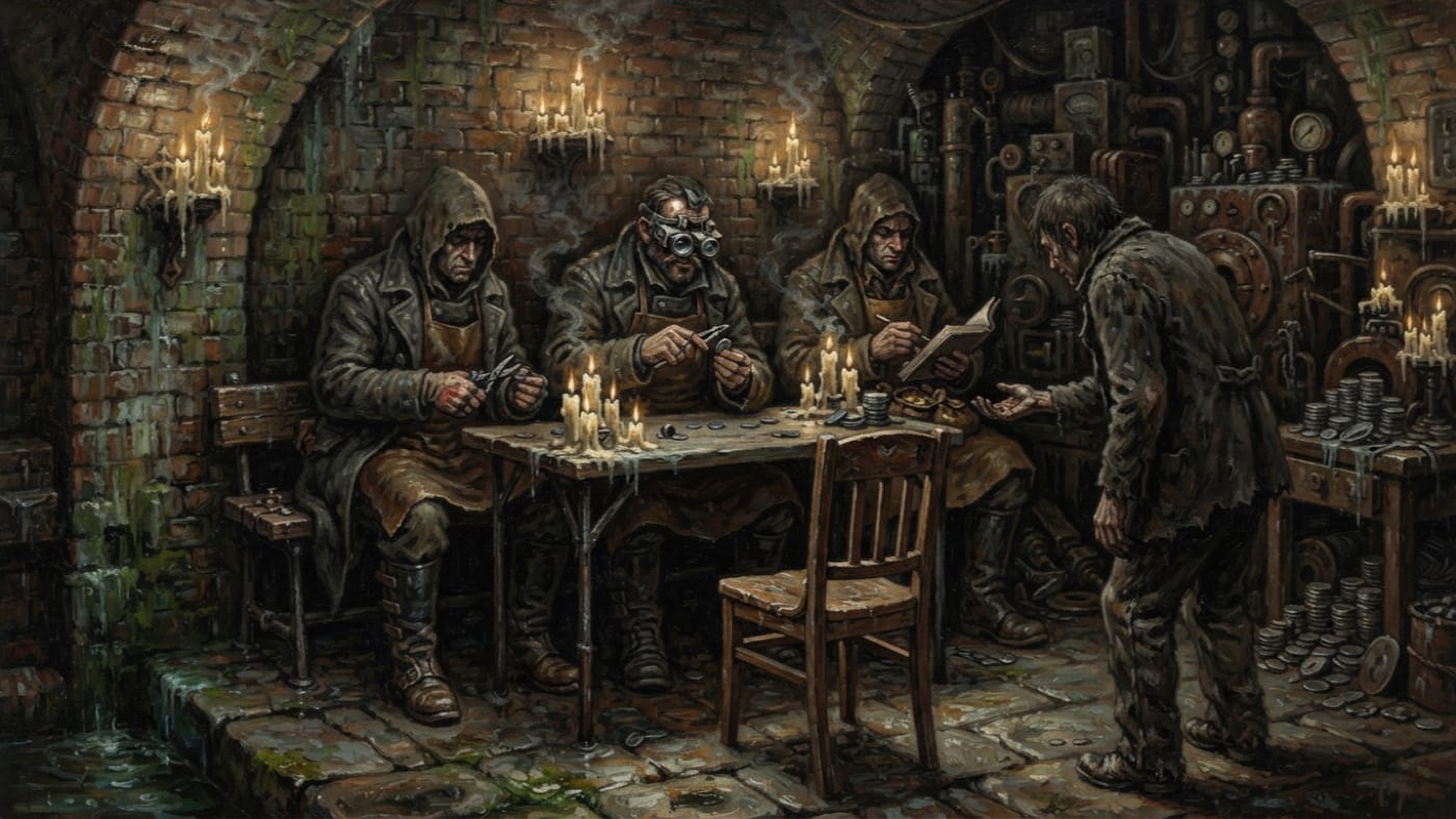 Candle Tribunal — Candle Tribunal, rendered as oil-painting.
