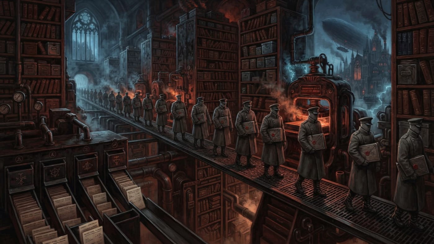 Bureau of Shadows Memorandum 441-V — Bureau of Shadows Memorandum 441-V, rendered as oil-painting.