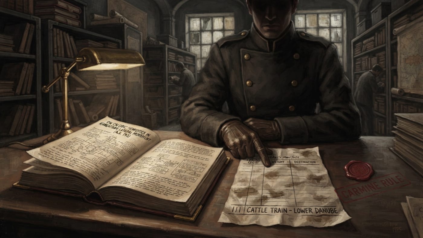 Carmine Rule — Carmine Rule, rendered as oil-painting.