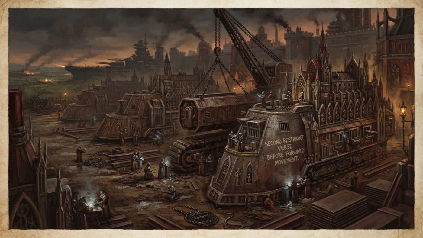 Catacomb-Carrier Engines — Catacomb-Carrier Engines, rendered as oil-painting.