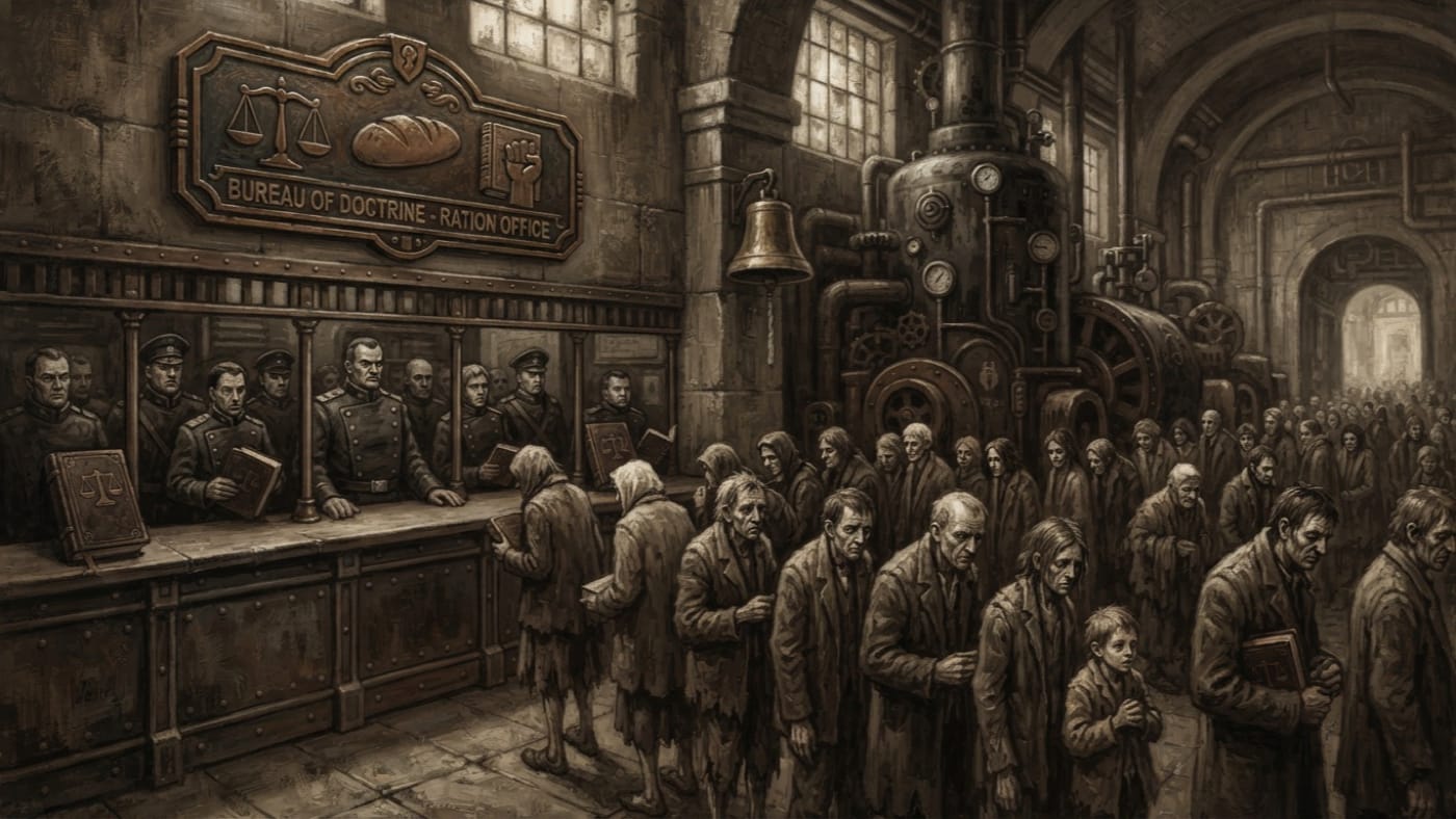 Catechism of Restraint — Catechism of Restraint, rendered as oil-painting.