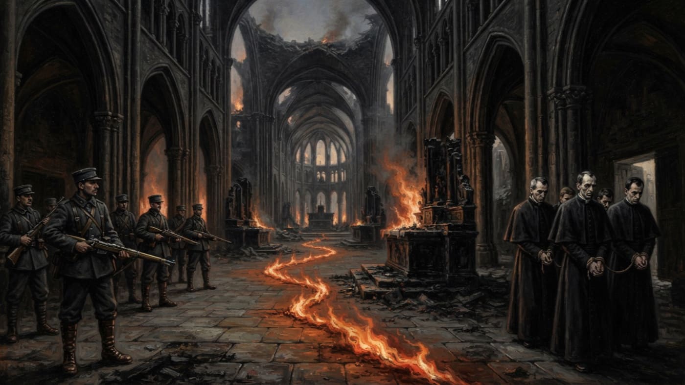 Cauterization of Rouen — Cauterization of Rouen, rendered as oil-painting.