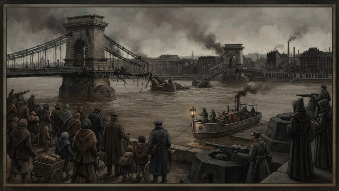 Chain Bridge — Chain Bridge, rendered as oil-painting.