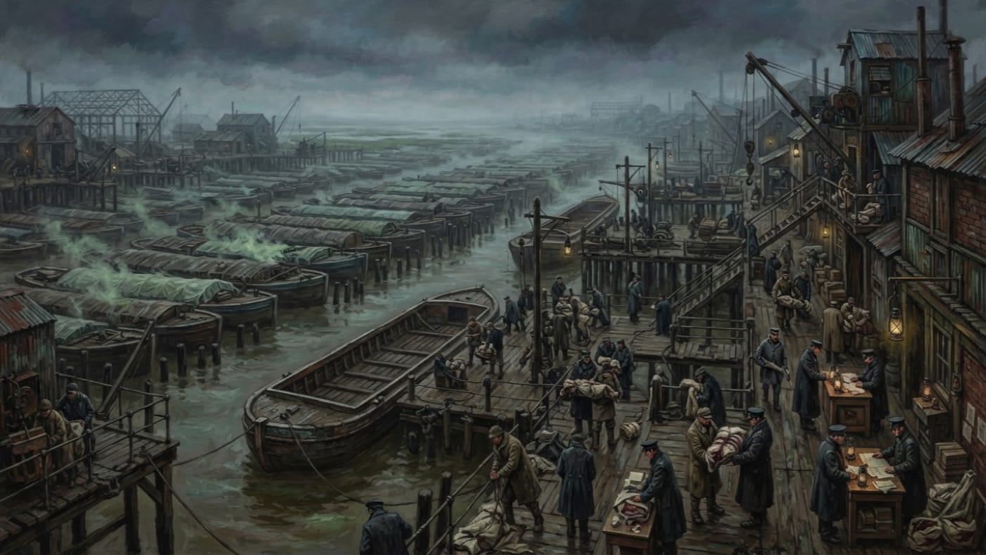 Charnel Moorings — Charnel Moorings, rendered as oil-painting.