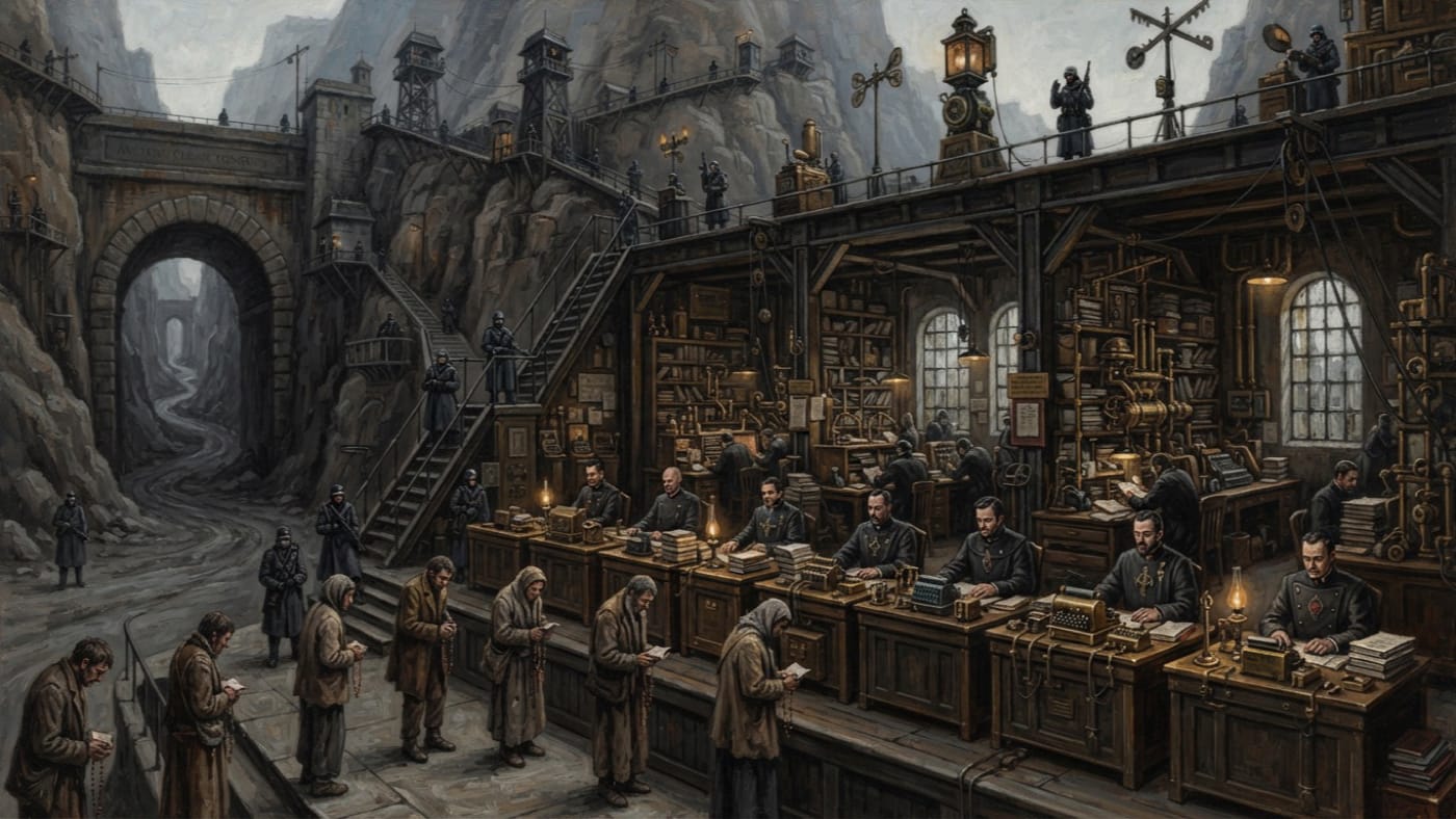 Choir-Broker Compact — Choir-Broker Compact, rendered as oil-painting.