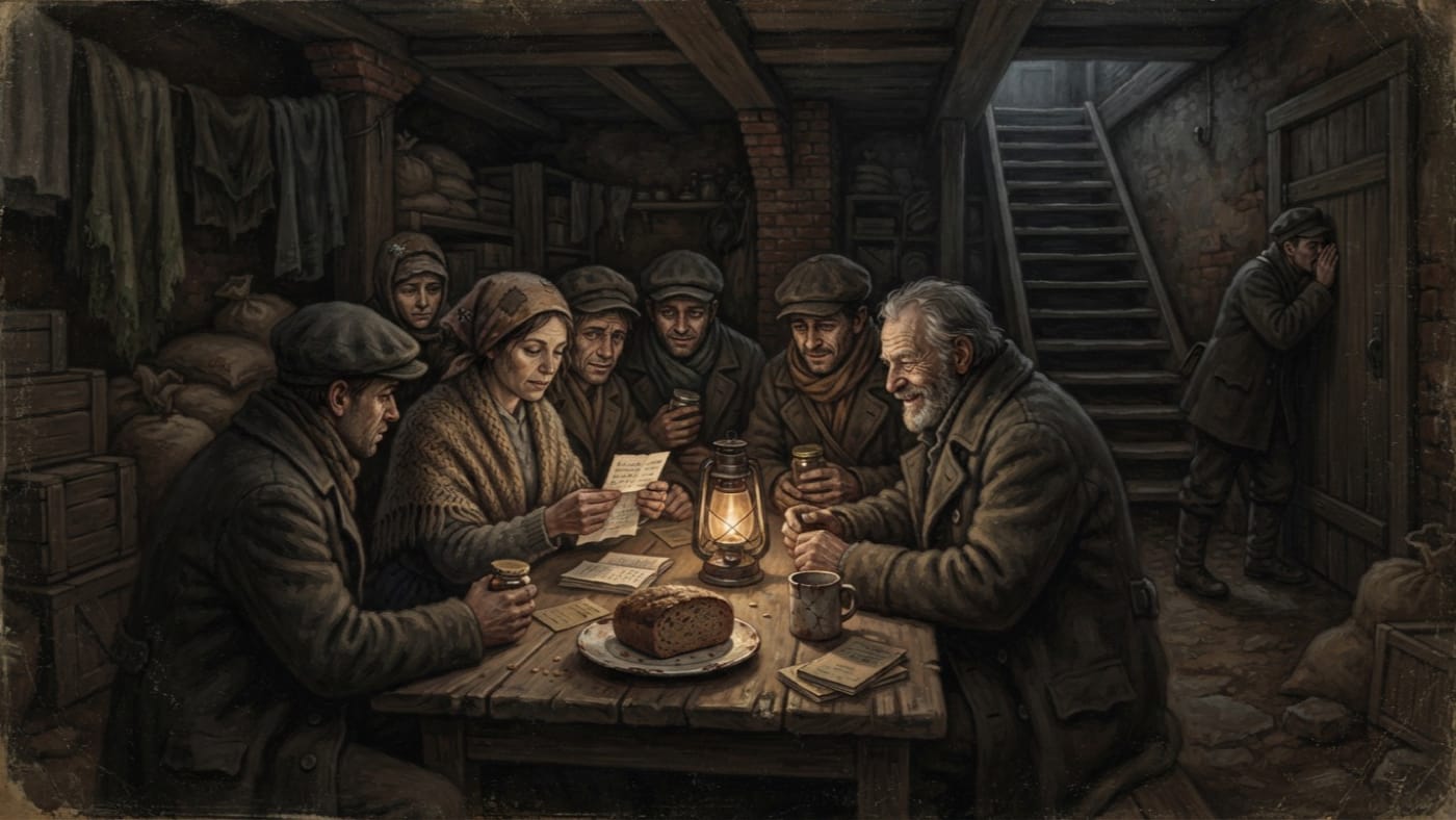 Cellar Circles — Cellar Circles, rendered as oil-painting.