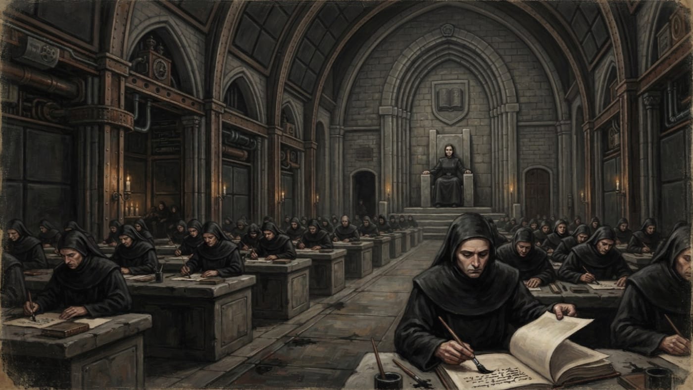 Cloister of Prescribed Silence — Cloister of Prescribed Silence, rendered as oil-painting.