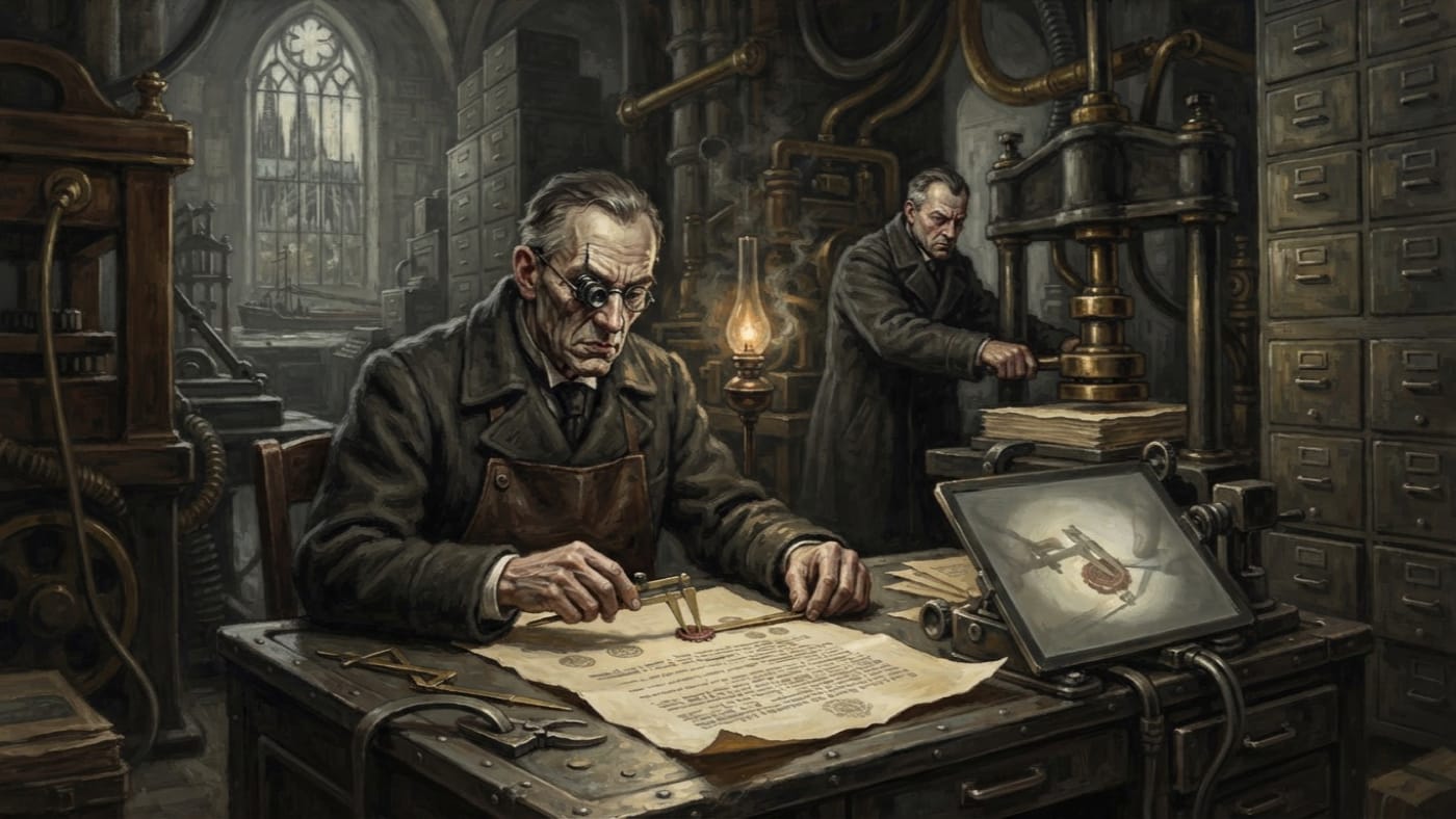 Cologne Forgery Incident — Cologne Forgery Incident, rendered as oil-painting.