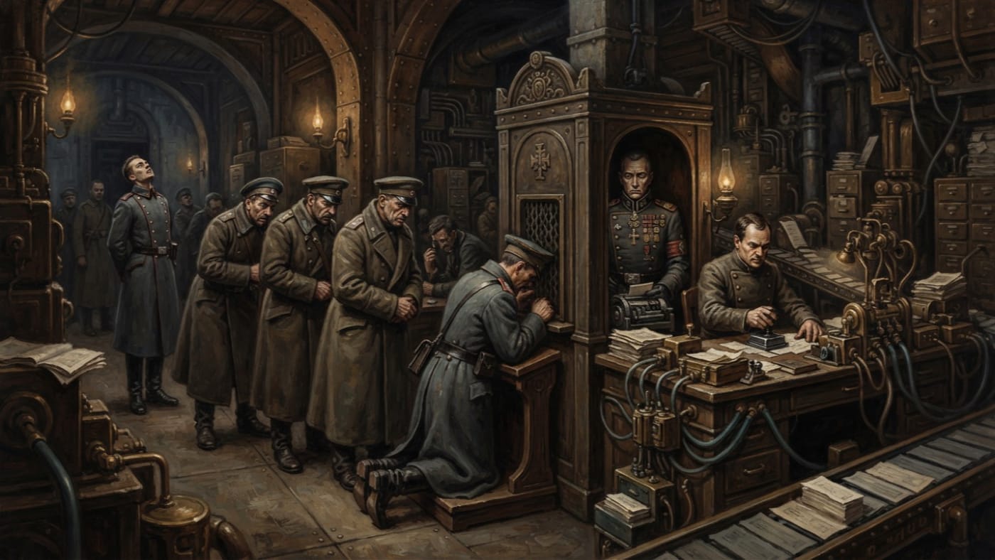 Confession of Pride — Confession of Pride, rendered as oil-painting.