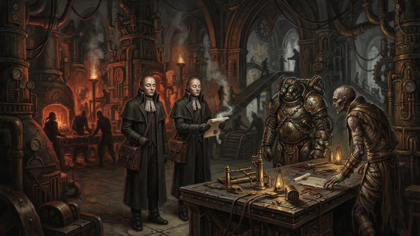 Court-Adjacents — Court-Adjacents, rendered as oil-painting.