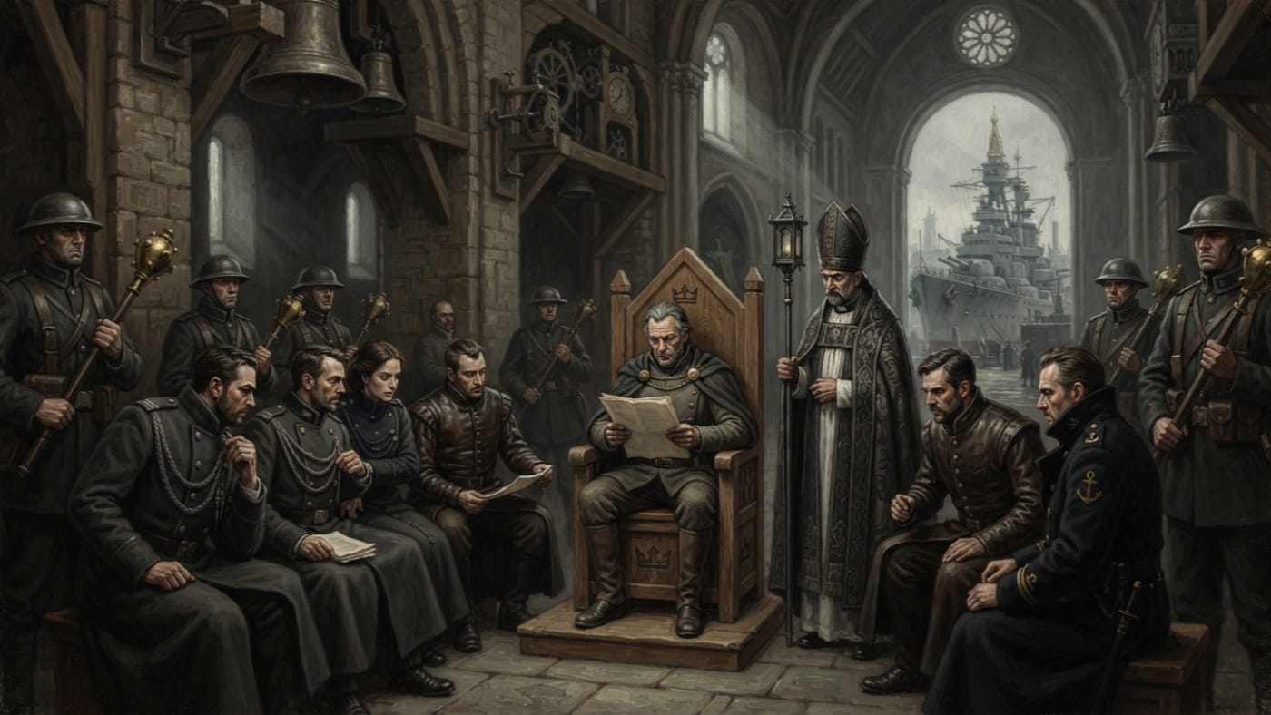 Court of Canterbury — Court of Canterbury, rendered as oil-painting.
