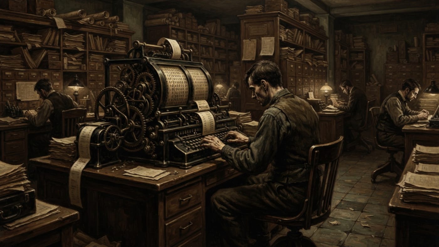 Counting Engines — Counting Engines, rendered as oil-painting.