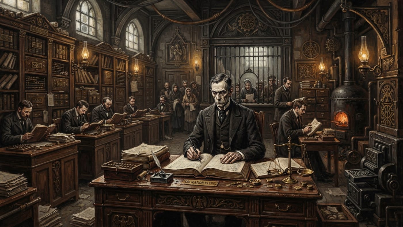 Creditors — Creditors, rendered as oil-painting.