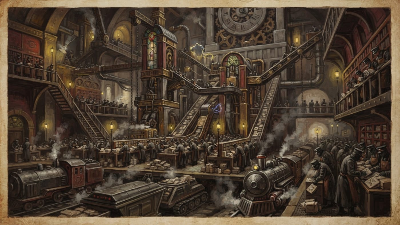 Continental Post — Continental Post, rendered as oil-painting.