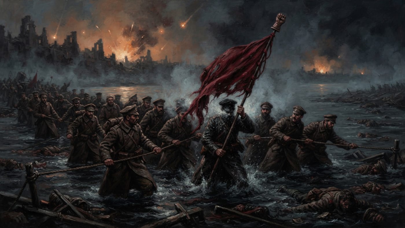 Crimson Pennant of Saint Marcellus — Crimson Pennant of Saint Marcellus, rendered as oil-painting.