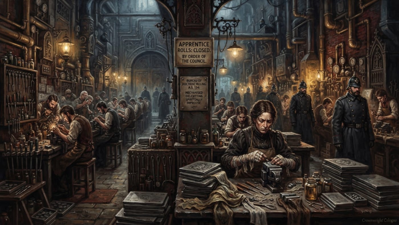 Crownwright Guild — Crownwright Guild, rendered as oil-painting.
