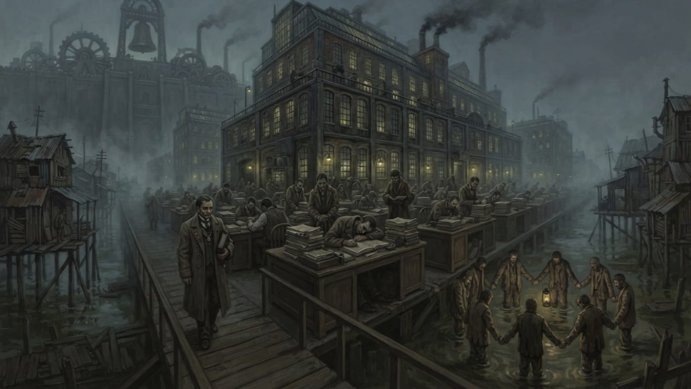Cults of Stillness — Cults of Stillness, rendered as oil-painting.