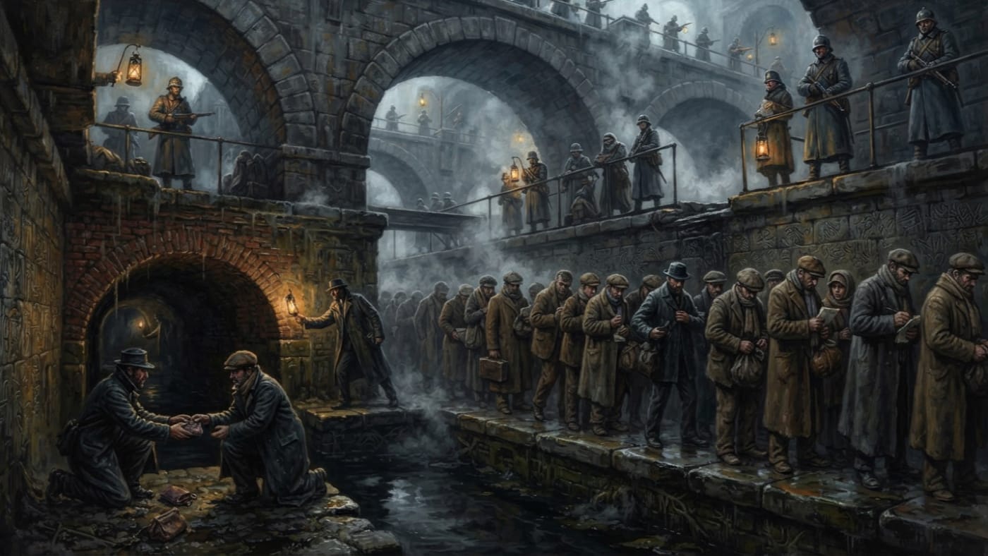 Culvert Choir — Culvert Choir, rendered as oil-painting.