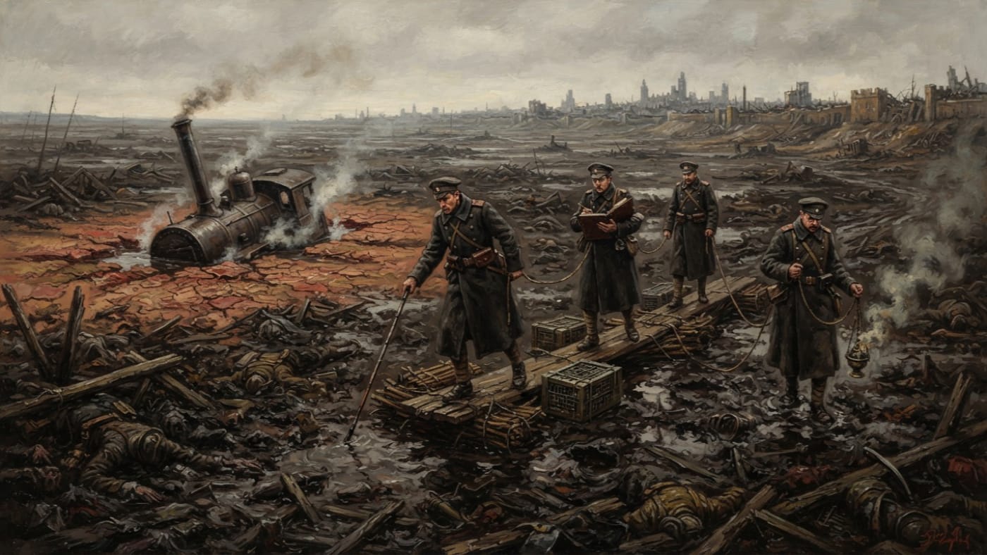 Danubian flats — Danubian flats, rendered as oil-painting.