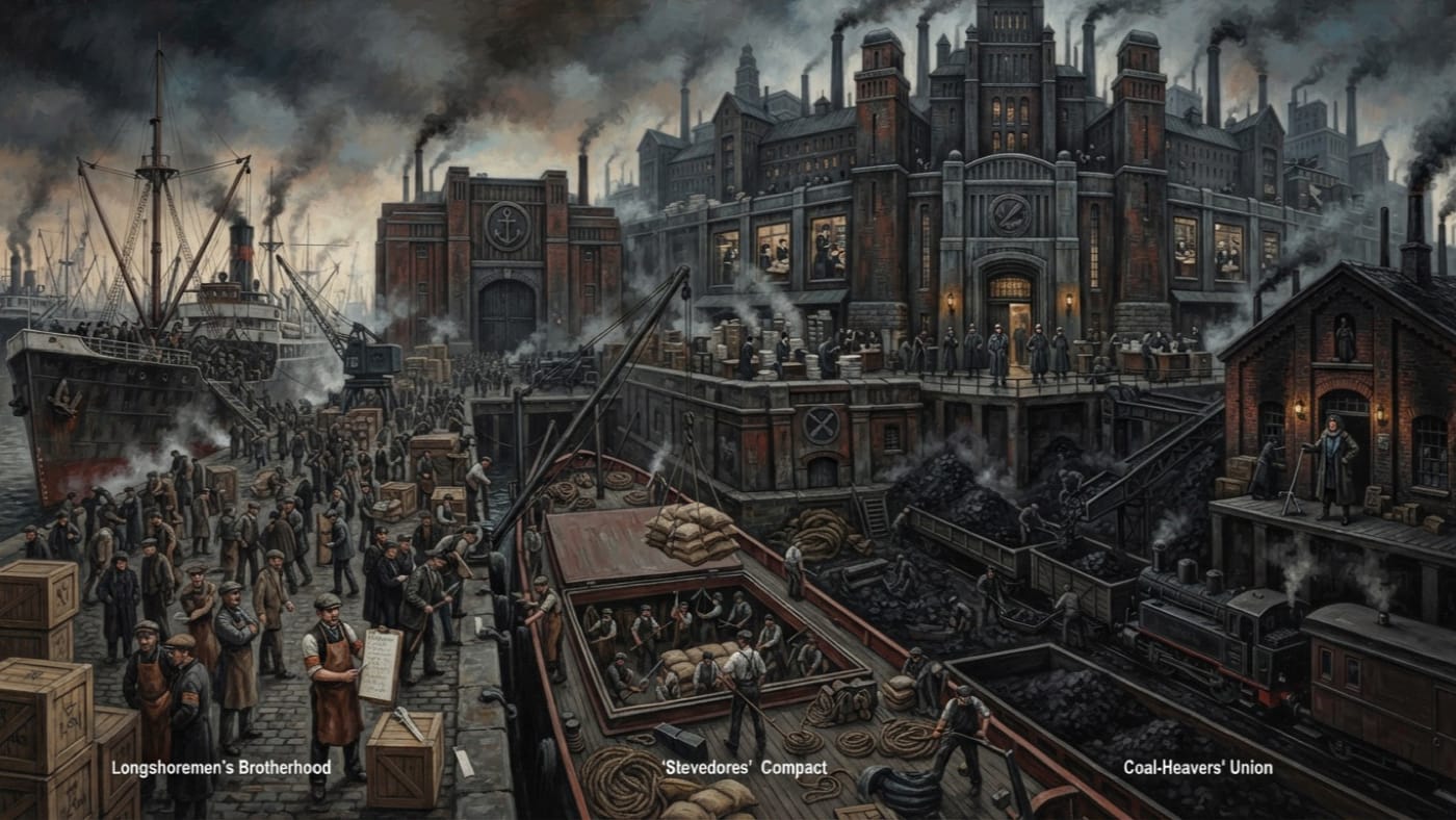 Dock Labour Bodies — Dock Labour Bodies, rendered as oil-painting.