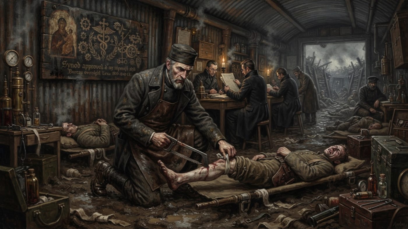 Doctor Kael Brenner — Doctor Kael Brenner, rendered as oil-painting.
