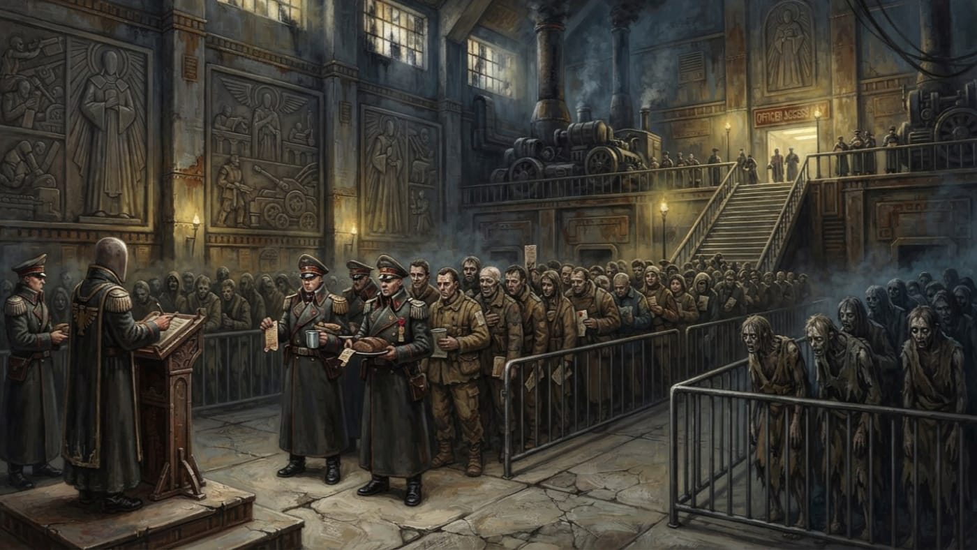 Doctrine of Equality Before the Divine — Doctrine of Equality Before the Divine, rendered as oil-painting.