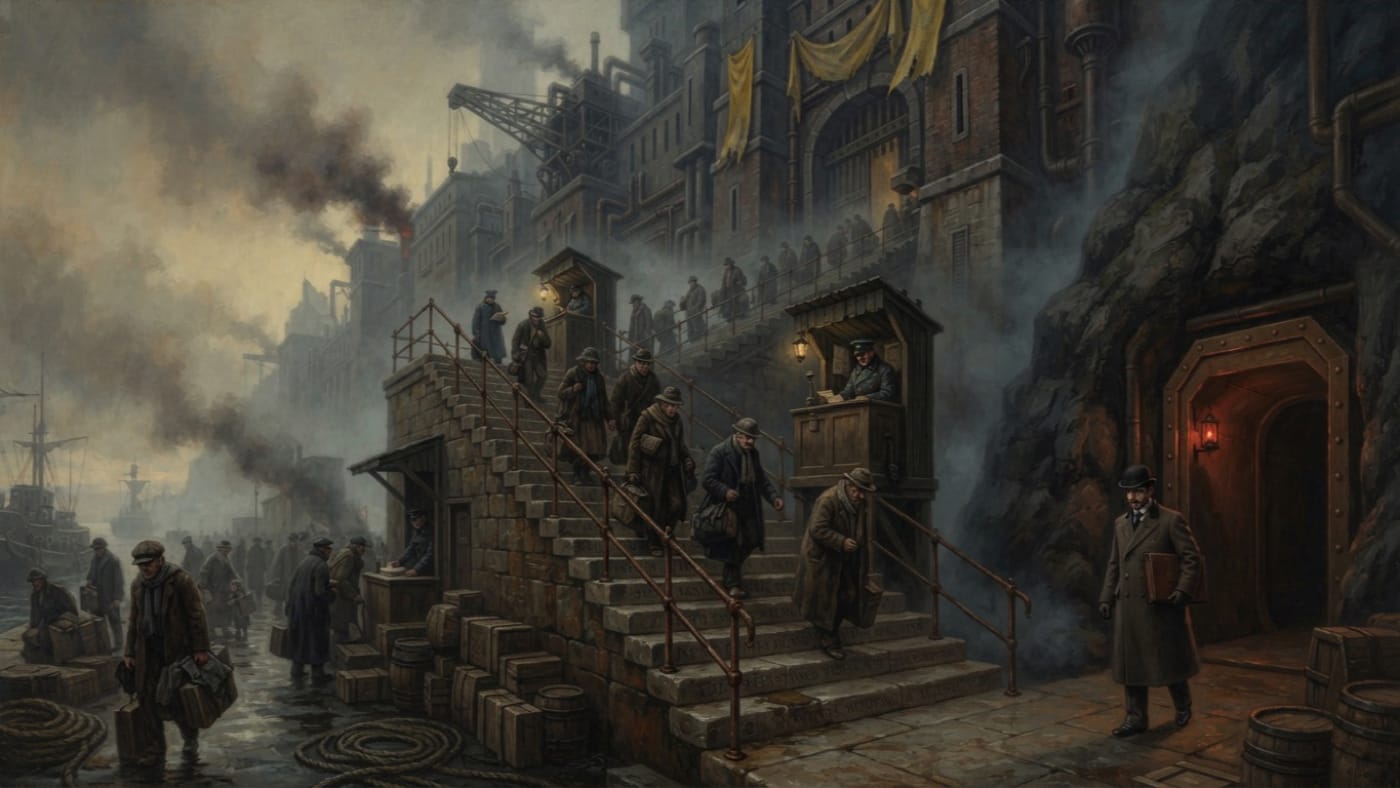 Duesstairs — Duesstairs, rendered as oil-painting.