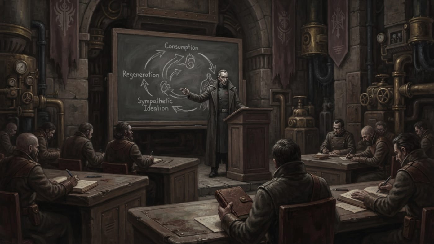 Eighteenth Conference on Demonic Pathology — Eighteenth Conference on Demonic Pathology, rendered as oil-painting.
