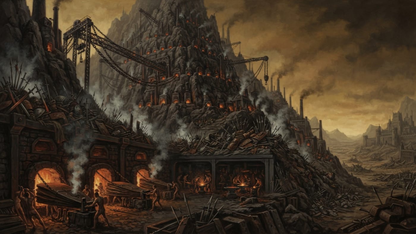 Eternal Forges — Eternal Forges, rendered as oil-painting.