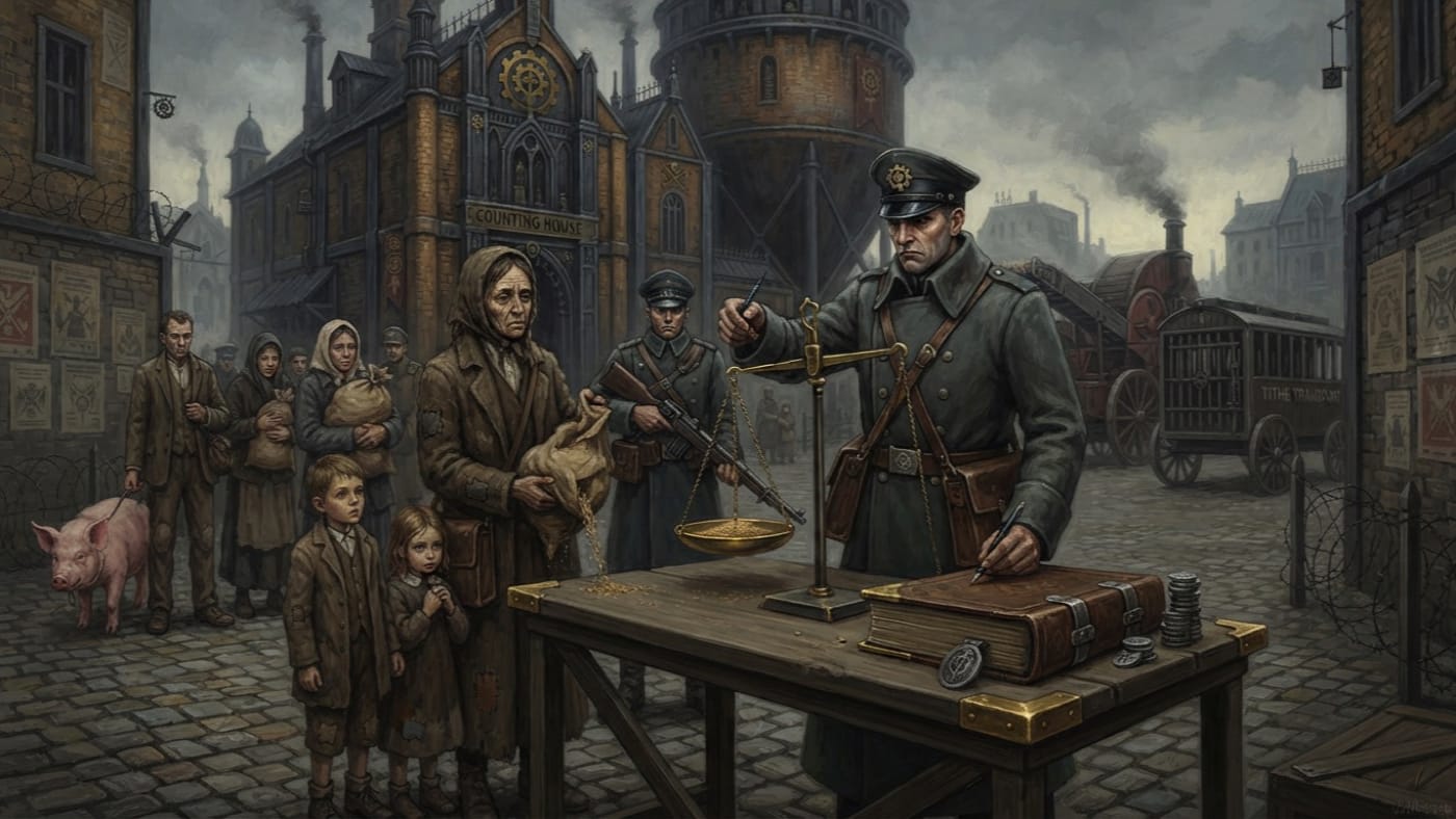 Faith-Tithe — Faith-Tithe, rendered as oil-painting.