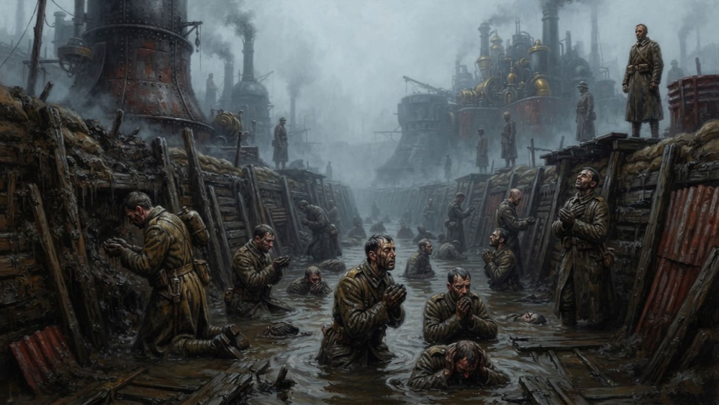 Feast of the Mud — Feast of the Mud, rendered as oil-painting.
