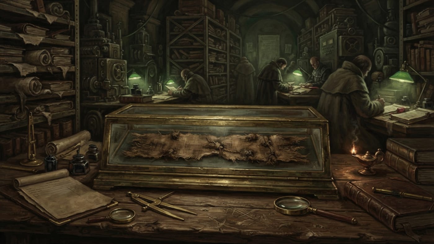 First Knot-Cloth — First Knot-Cloth, rendered as oil-painting.
