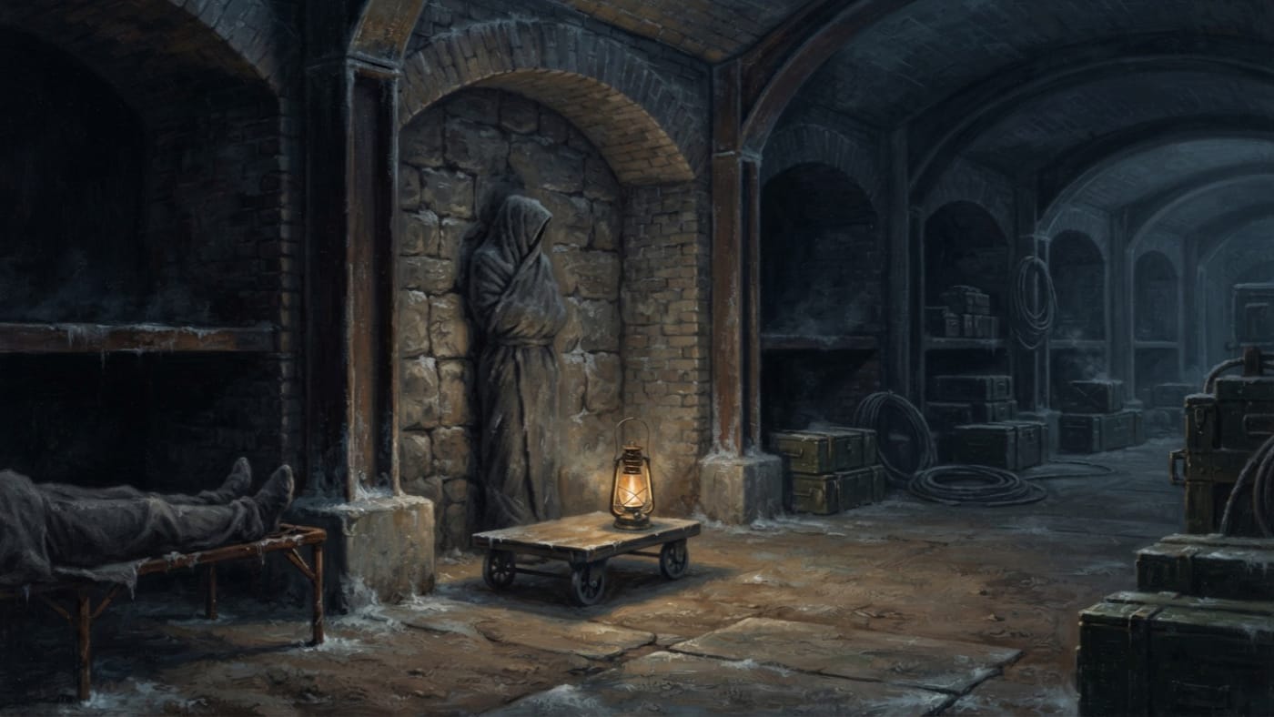 Frost Yards Displacement — Frost Yards Displacement, rendered as oil-painting.