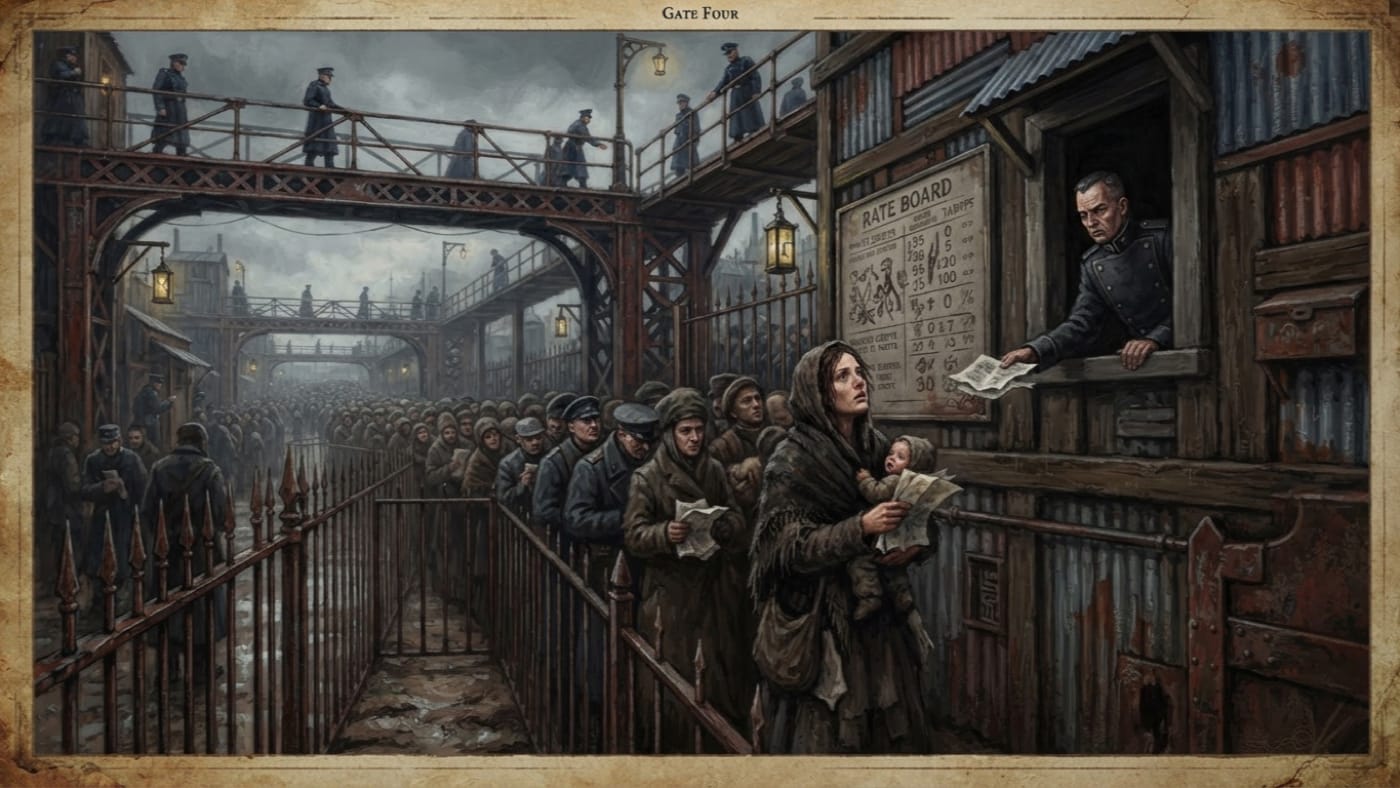 Gate Four — Gate Four, rendered as oil-painting.
